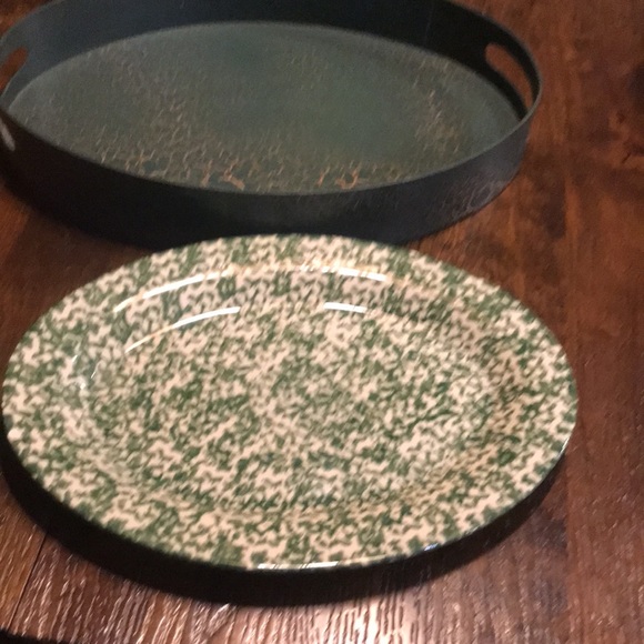 Gerald Henn-Vintage Stoneware Serving Plater w/tray-EUC - Picture 3 of 8